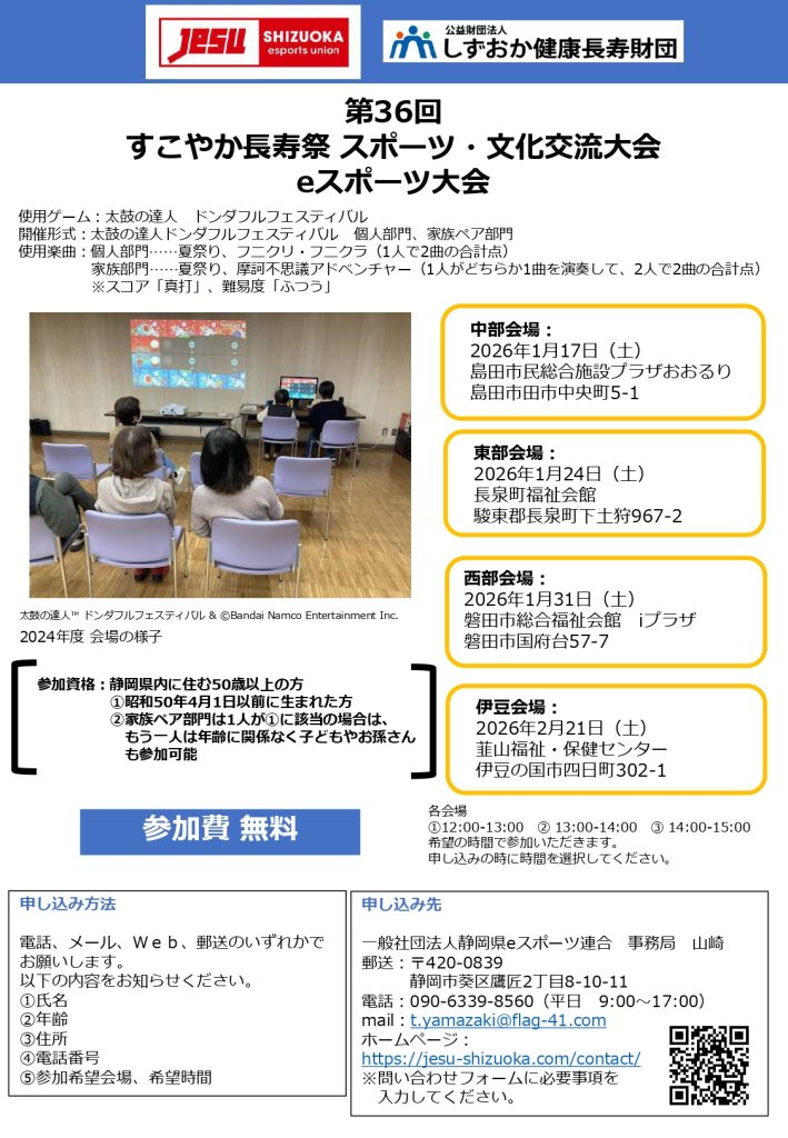 第36回 すこやか長寿祭 スポーツ・文化交流大会 eスポーツ大会の写真１